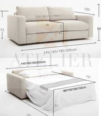 Home Atelier Pence Foldable Sofa Bed with Mattress