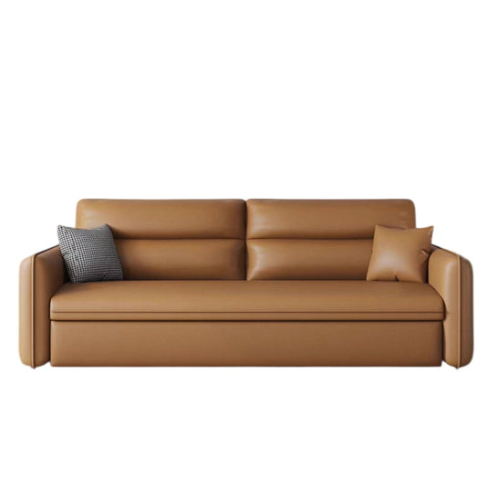 Home Atelier Penne Genuine Cowhide Leather Storage Sofa Bed