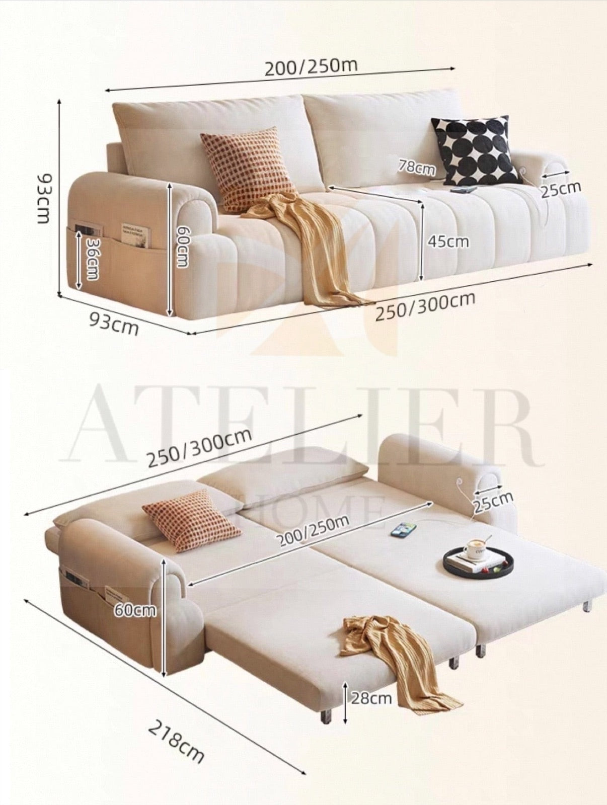 Home Atelier Penny Scratch Resistant Foldable Sofa Bed