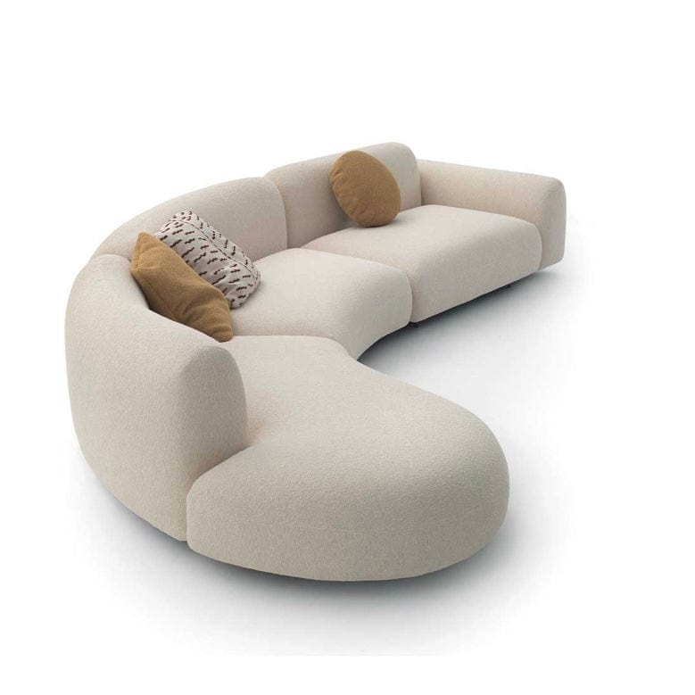 Home Atelier Performance Boucle Fabric / 2 seater/ Length 160cm / White Estella Performance Boucle Curve Sofa