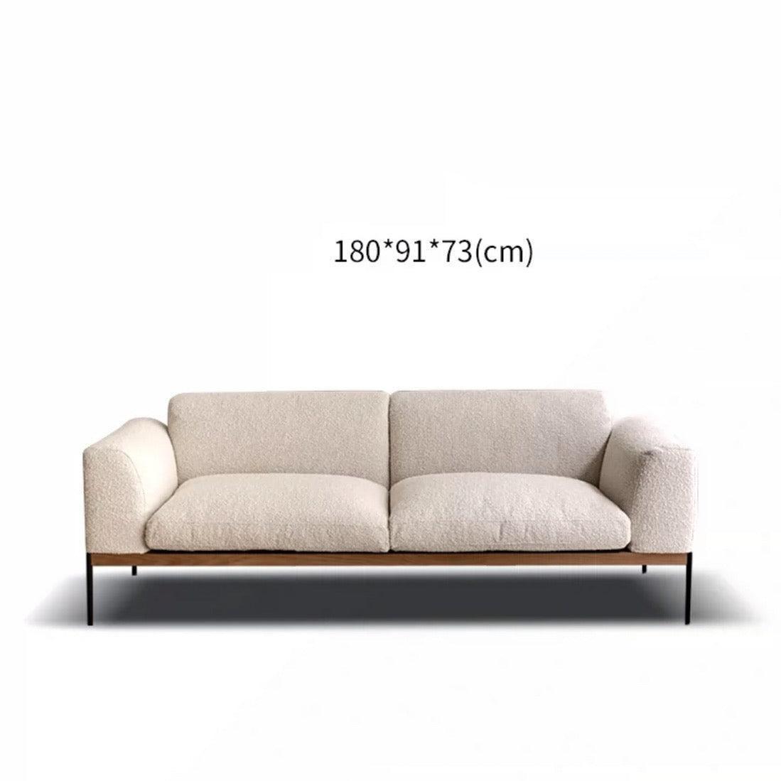 Home Atelier Performance Boucle Fabric / 2 seater/ Length 180cm / Cream Capella Performance Boucle Sofa with Wooden Base