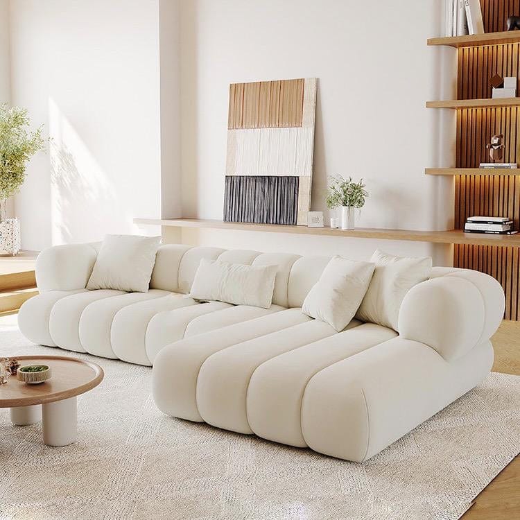 Home Atelier Performance Boucle Fabric / 3 seater L-shape/ Length 250cm / White Benji Boucle Sectional Sofa
