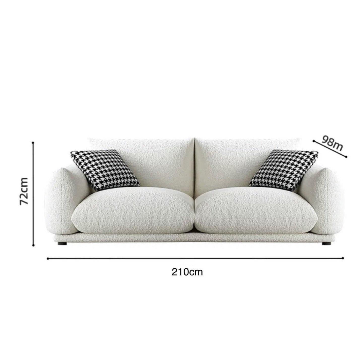 Home Atelier Performance Boucle Fabric / 3 seater/Length 210cm / White Alice Performance Boucle Sofa