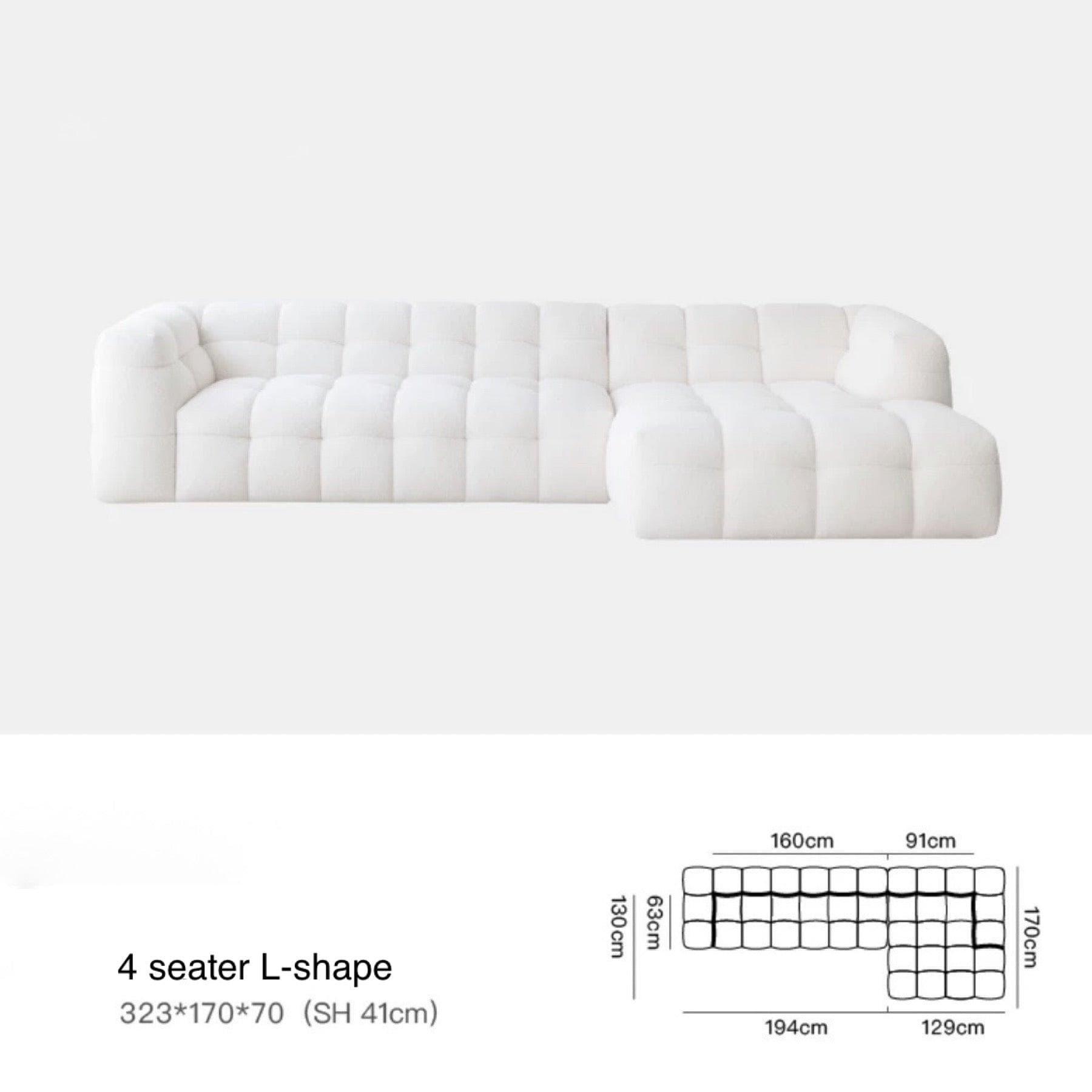 Home Atelier Performance Boucle Fabric / 4 seater L-shape/ Length 323cm / White Luka Sofa