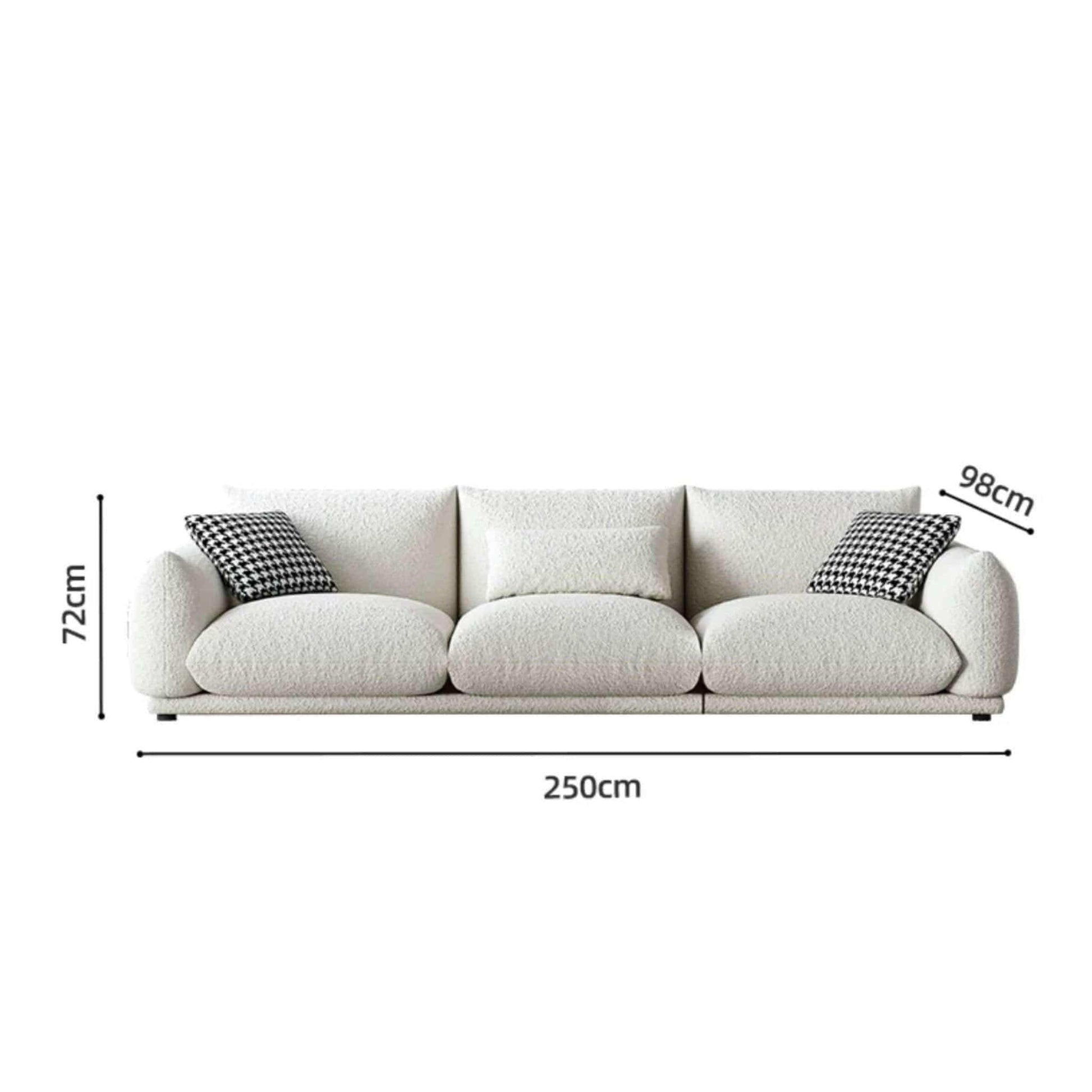 Home Atelier Performance Boucle Fabric / 4 seater/Length 250cm / White Alice Performance Boucle Sofa