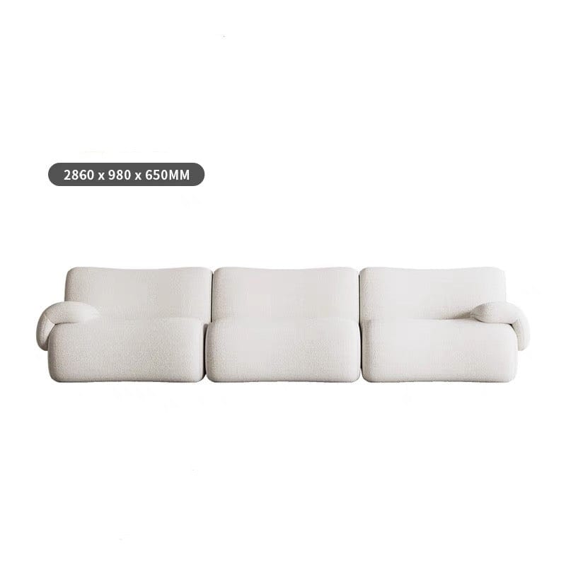 Home Atelier Performance Boucle Fabric / Design B/ Length 286cm non L-shape / White Lilac Sectional Designer Curve Sofa