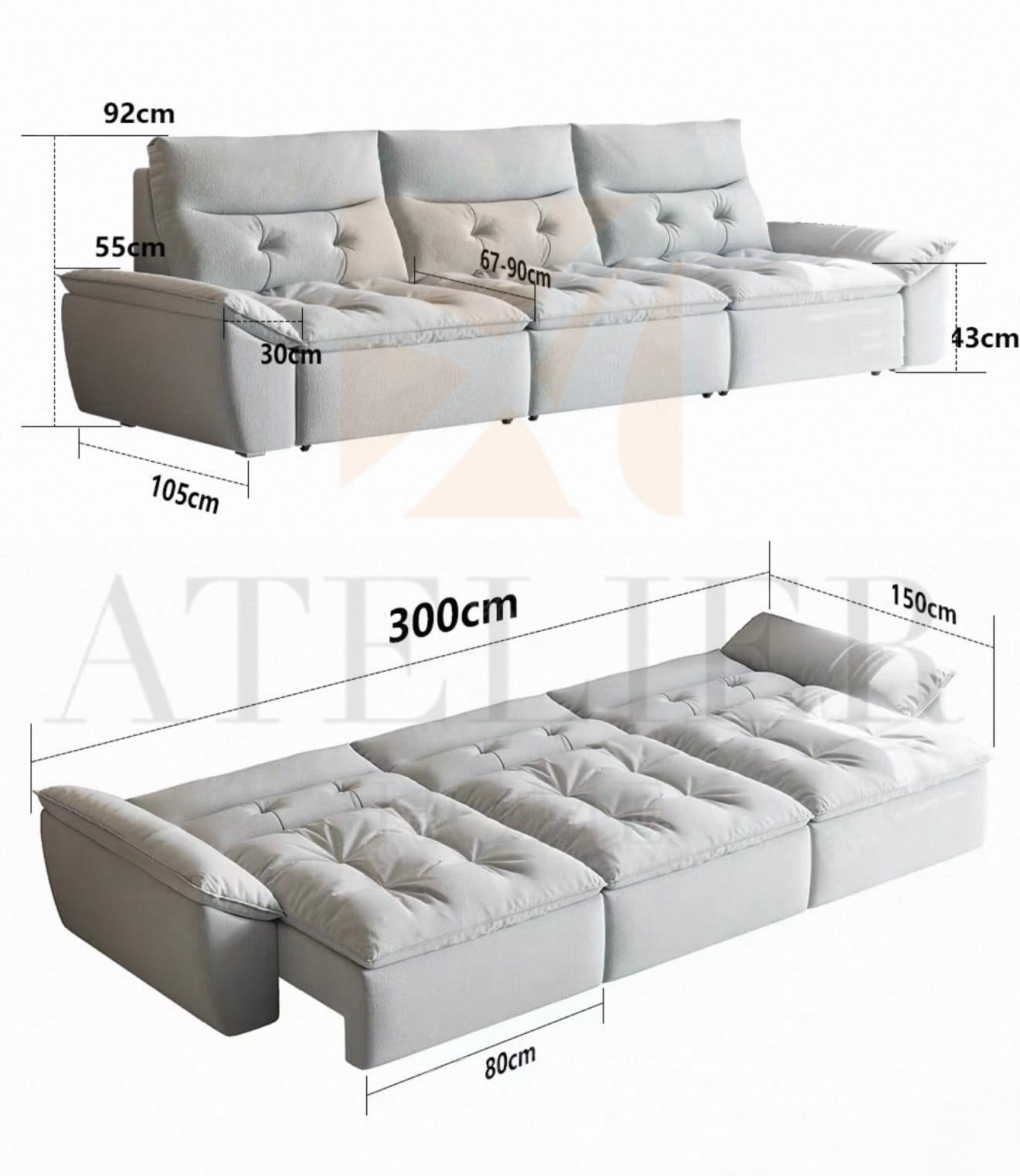 Home Atelier Pettera Electric Extendable Sofa Bed (Copy 6)