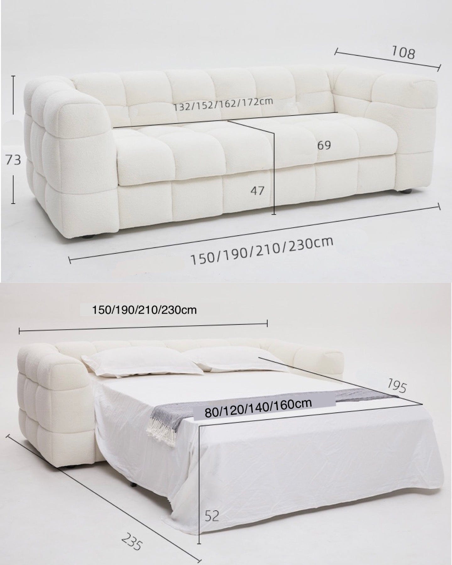 Home Atelier Pierre Foldable Sofa Bed with Mattress