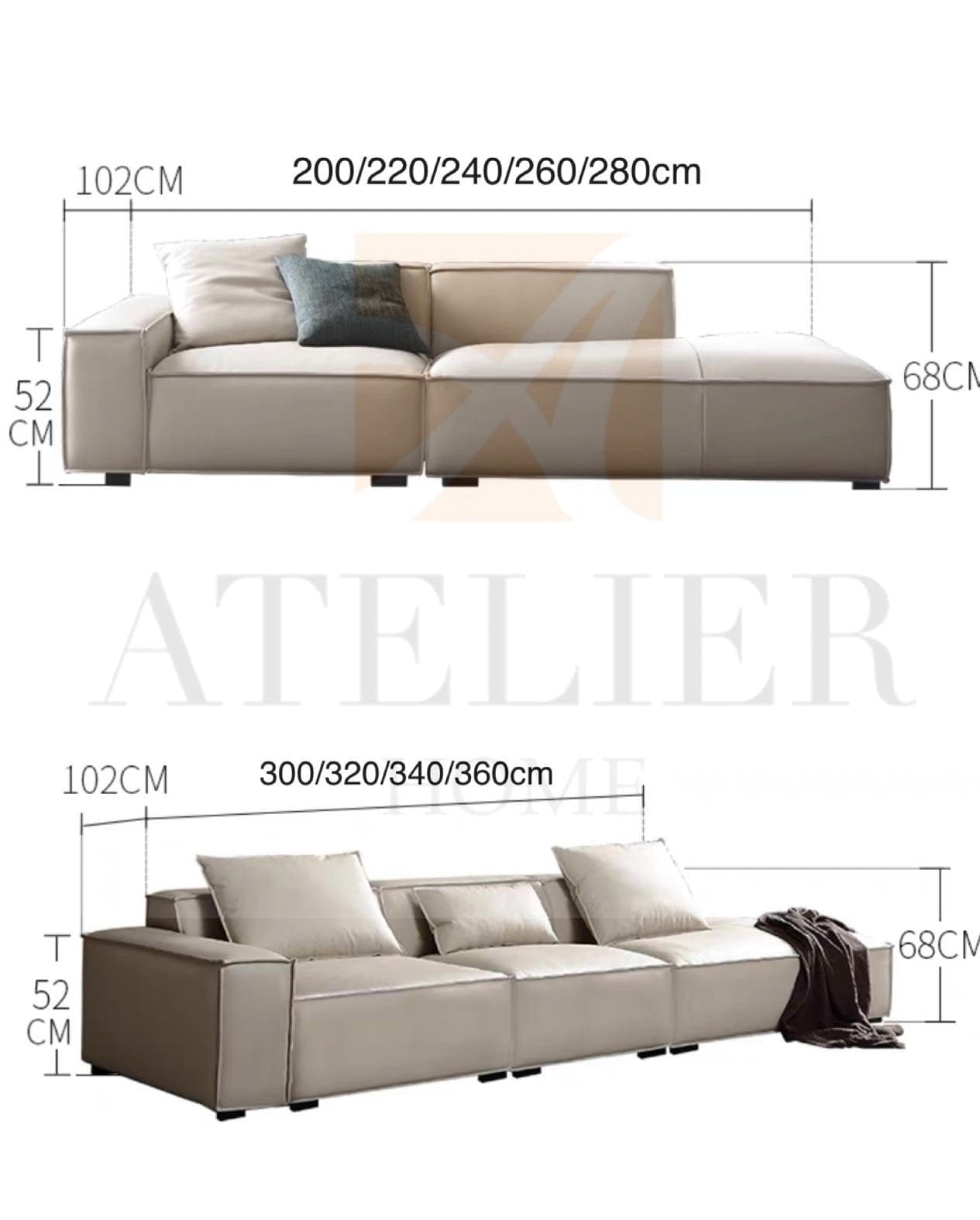 Home Atelier Pisca Scratch Resistant Leather Sofa