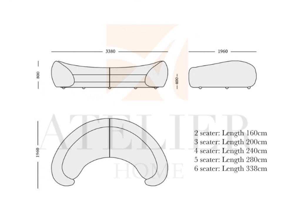 Home Atelier Positano Boucle Curve Sofa