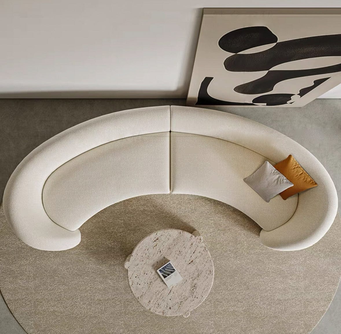 Curved sofa outlet plan