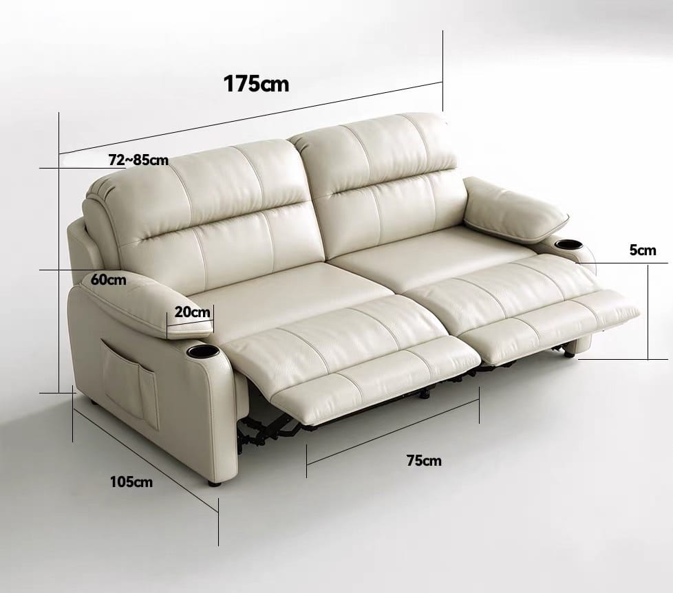 Home Atelier Power Electric Sleeper Chair Bed Radisson Genuine Leather Electric Recliner Lounge Sofa Bed