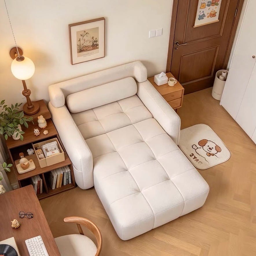 Home Atelier Power Electric Sleeper Chair Bed Water/Stain Repellent and Scratch Resistant Suede Fabric / L210 x W110 x H100 cm Raveno Scratch Resistant Electric Recliner Lounge Sofa