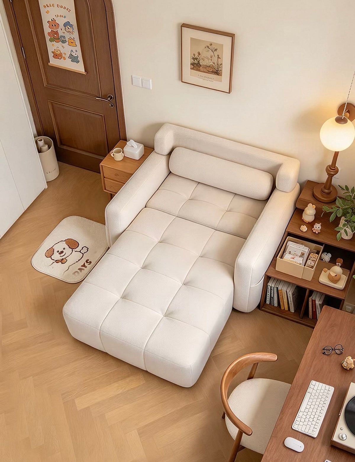 Home Atelier Power Electric Sleeper Chair Bed Water/Stain Repellent and Scratch Resistant Suede Fabric / L210 x W110 x H100 cm Raveno Scratch Resistant Electric Recliner Lounge Sofa