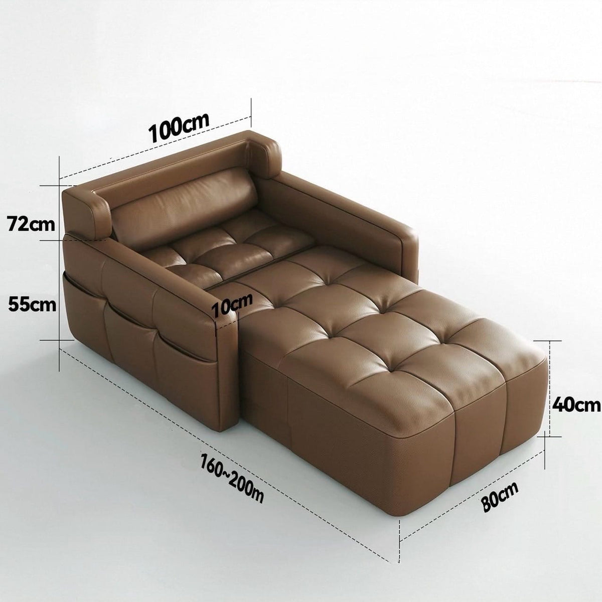 Home Atelier Power Electric Sleeper Chair Bed Water/Stain Repellent and Scratch Resistant Suede Fabric / L210 x W110 x H100 cm Raveno Scratch Resistant Electric Recliner Lounge Sofa (Copy)