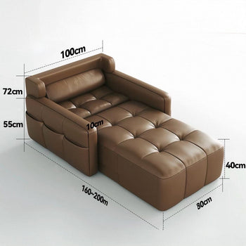 Home Atelier Power Electric Sleeper Chair Bed Water/Stain Repellent and Scratch Resistant Suede Fabric / L210 x W110 x H100 cm Raveno Scratch Resistant Electric Recliner Lounge Sofa (Copy)