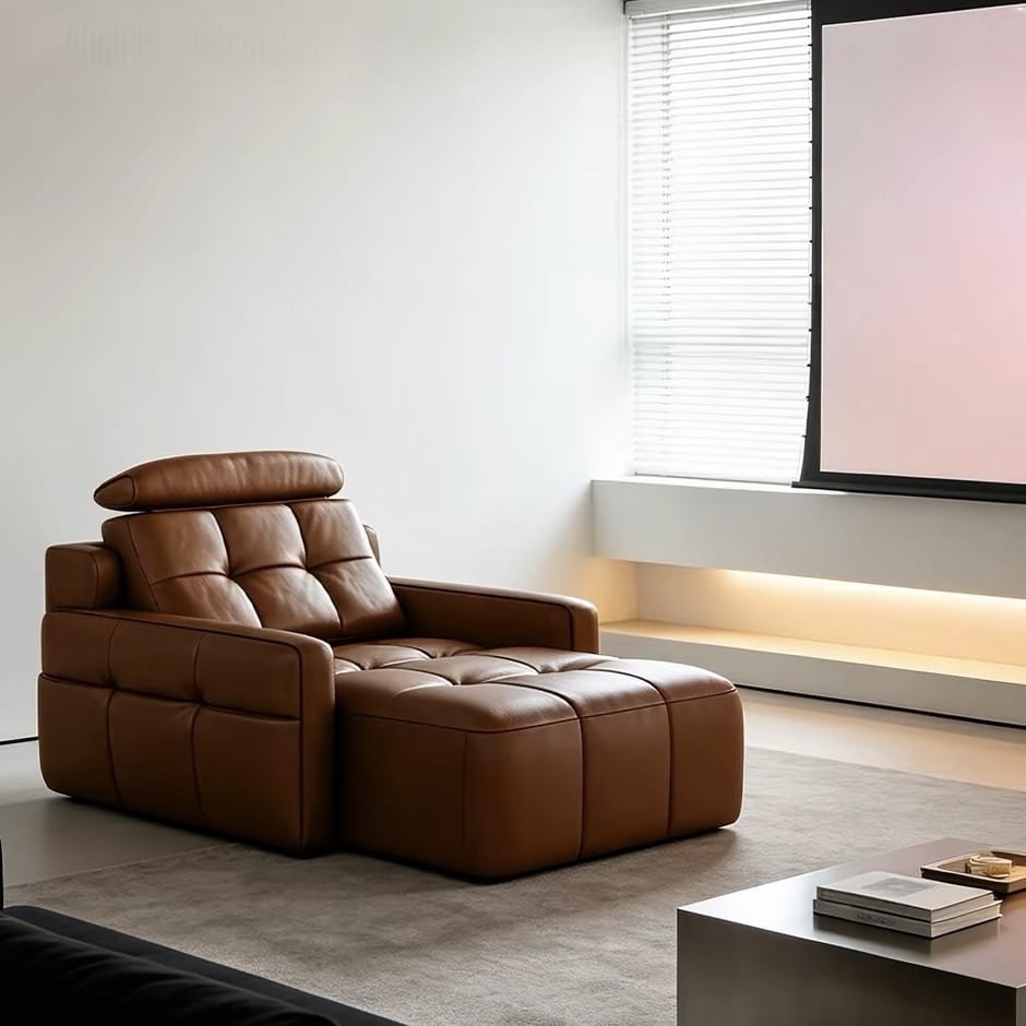 Home Atelier Power Electric Sleeper Chair Bed Water/Stain Repellent and Scratch Resistant Suede Fabric / L210 x W110 x H100 cm Raveno Scratch Resistant Electric Recliner Lounge Sofa (Copy)