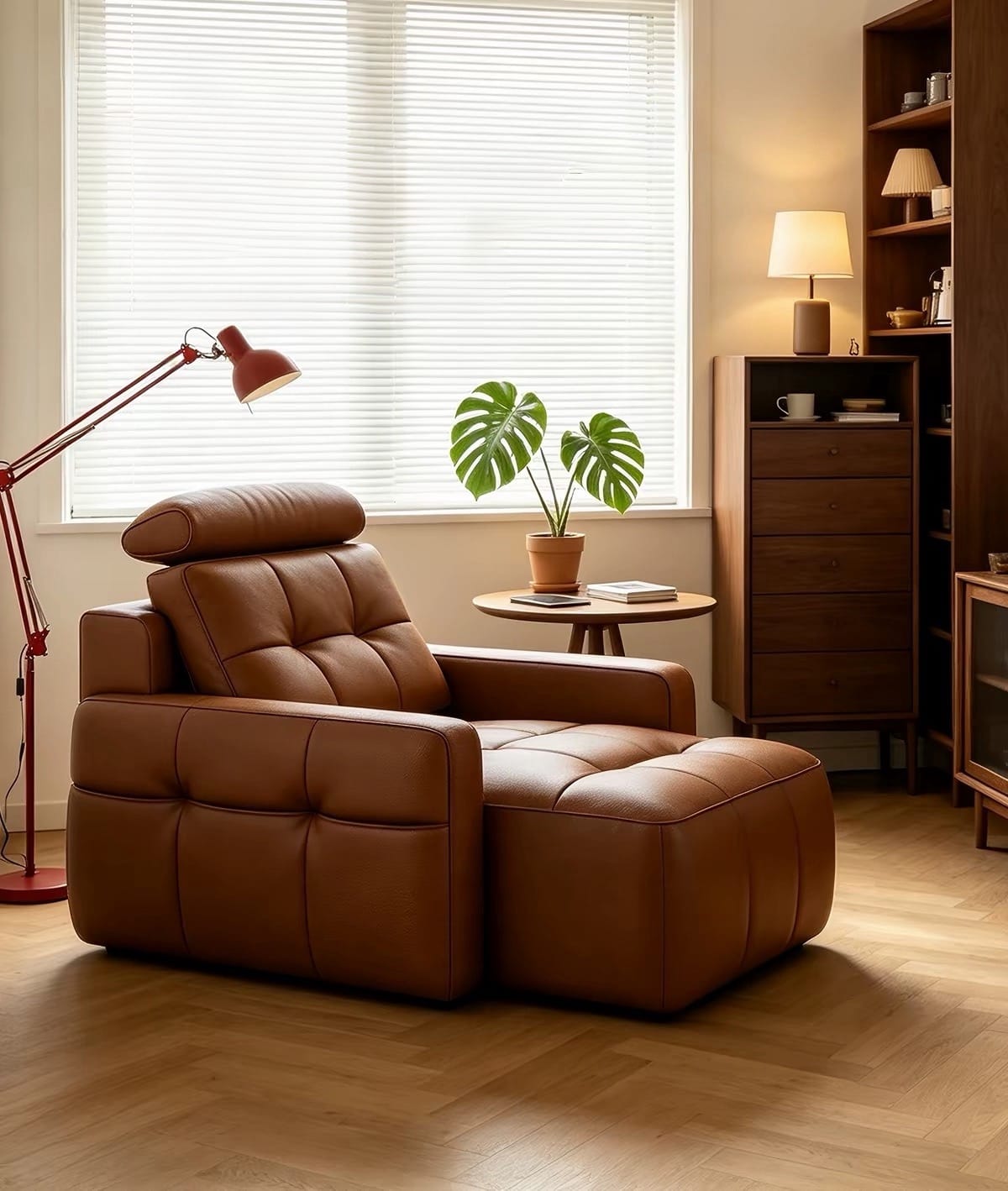Home Atelier Power Electric Sleeper Chair Bed Water/Stain Repellent and Scratch Resistant Suede Fabric / L210 x W110 x H100 cm Raveno Scratch Resistant Electric Recliner Lounge Sofa (Copy)