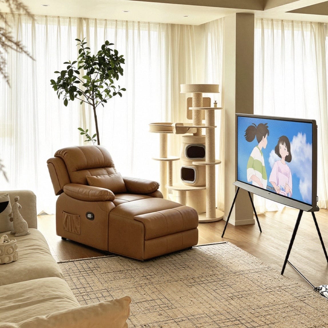 Home Atelier Powered Electric Sleeper Chair Bed Hanson Genuine Leather Electric Recliner Lounge Sofa Bed (Copy)