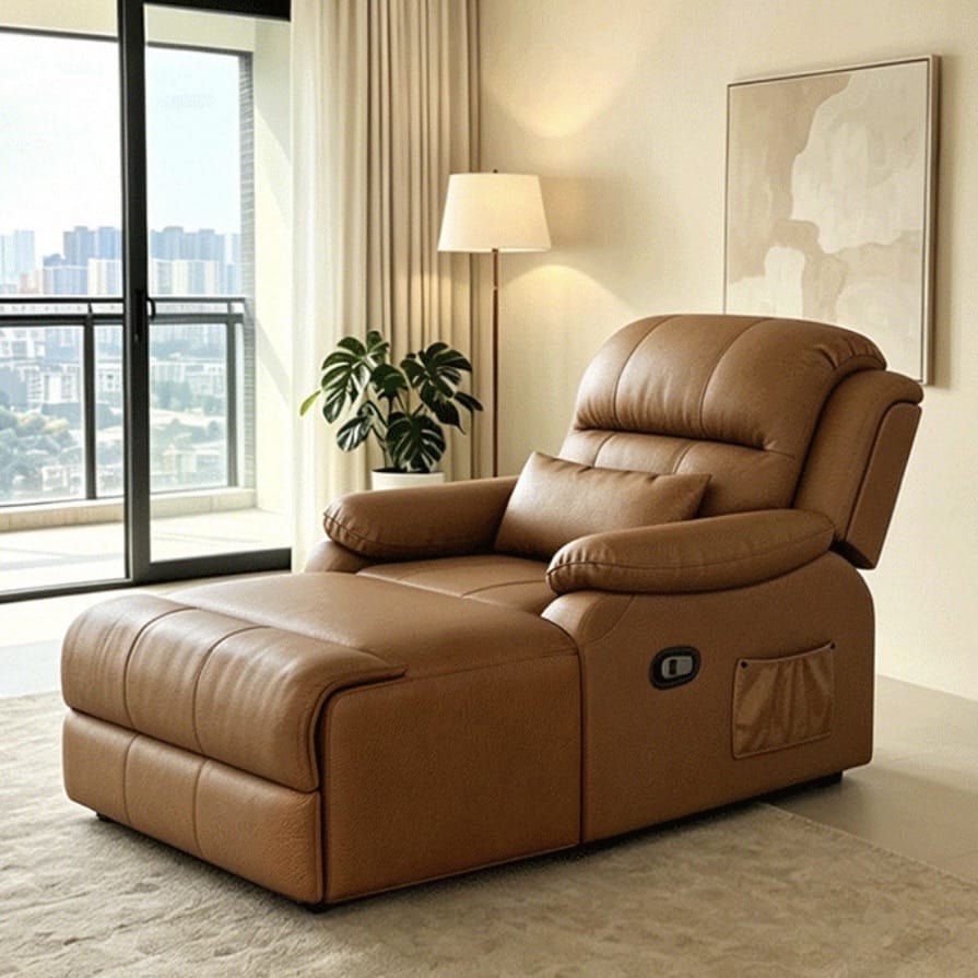 Home Atelier Powered Electric Sleeper Chair Bed Hanson Genuine Leather Electric Recliner Lounge Sofa Bed (Copy)