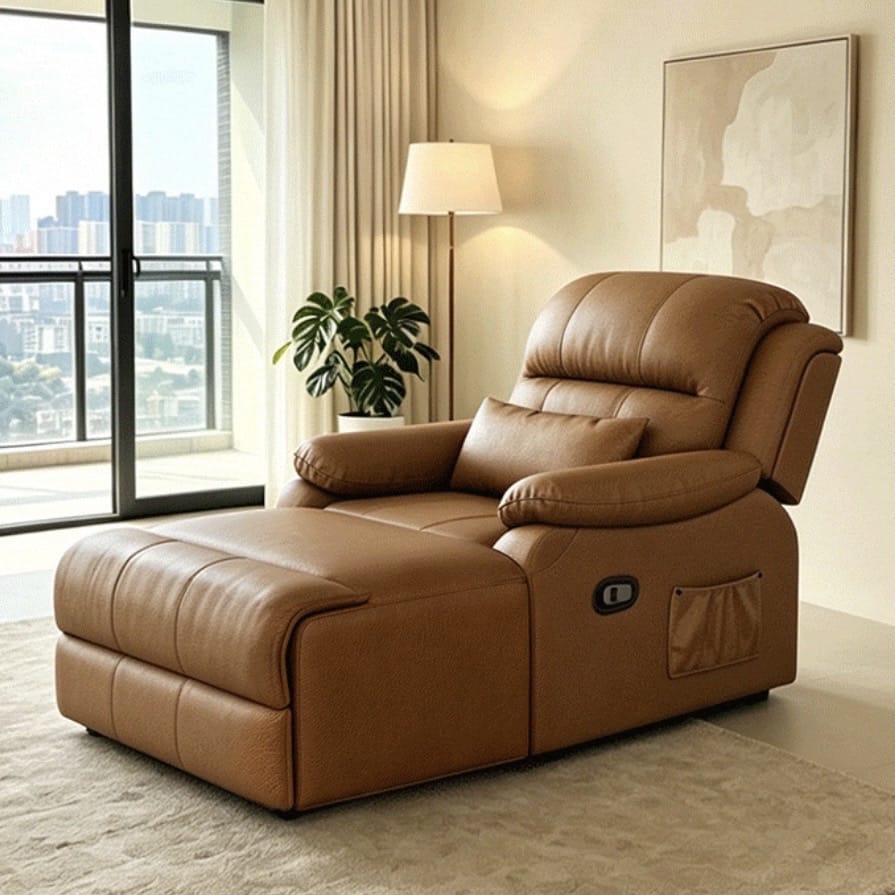 Home Atelier Powered Electric Sleeper Chair Bed Hanson Genuine Leather Electric Recliner Lounge Sofa Bed (Copy)