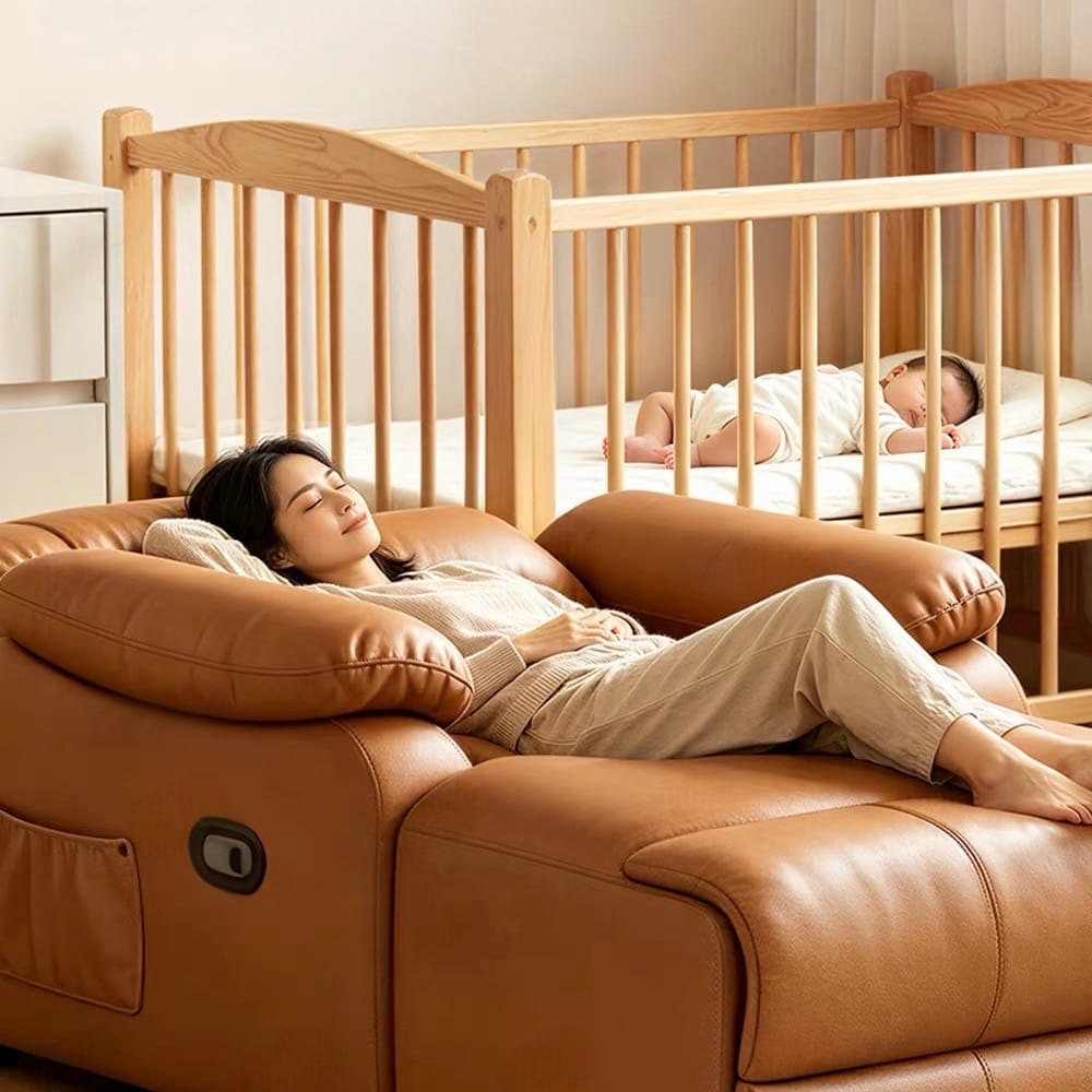 Home Atelier Powered Electric Sleeper Chair Bed Hanson Genuine Leather Electric Recliner Lounge Sofa Bed (Copy)