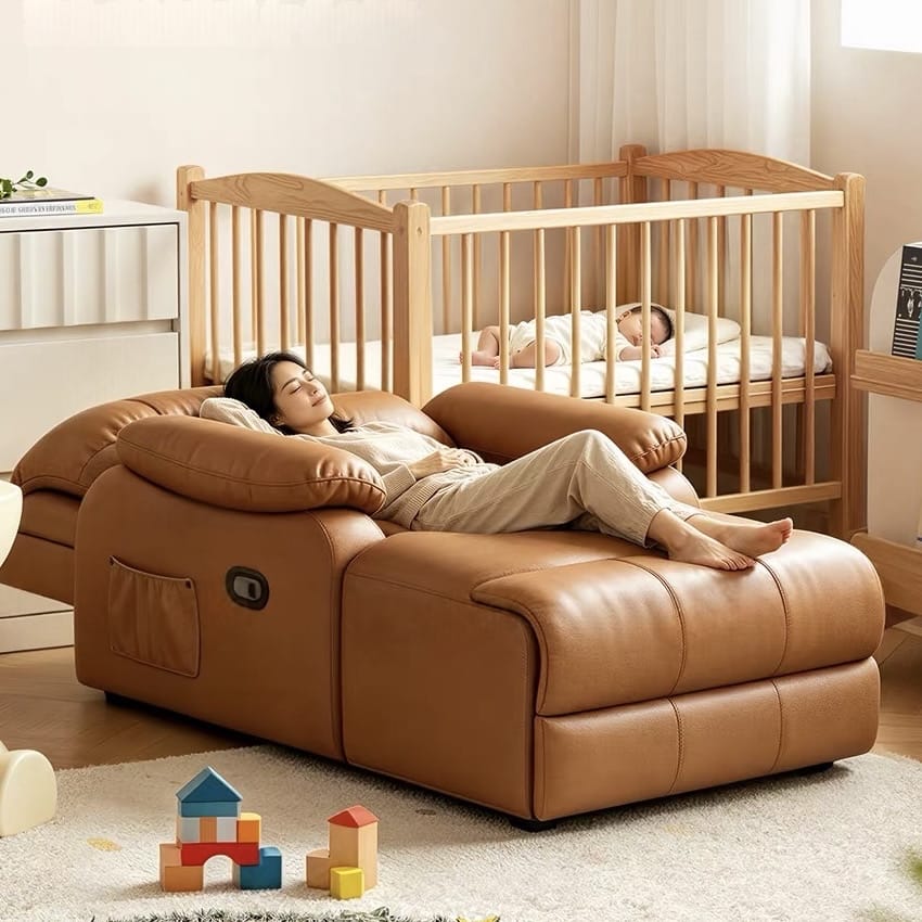 Home Atelier Powered Electric Sleeper Chair Bed Hanson Genuine Leather Electric Recliner Lounge Sofa Bed (Copy)