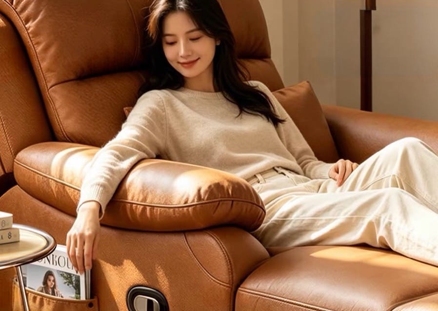 Home Atelier Powered Electric Sleeper Chair Bed Hanson Genuine Leather Electric Recliner Lounge Sofa Bed (Copy)