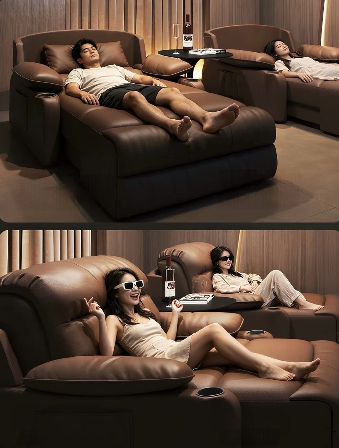 Home Atelier Powered Electric Sleeper Chair Bed Isabella Genuine Leather Electric Recliner Lounge Sofa Bed (Copy 2)