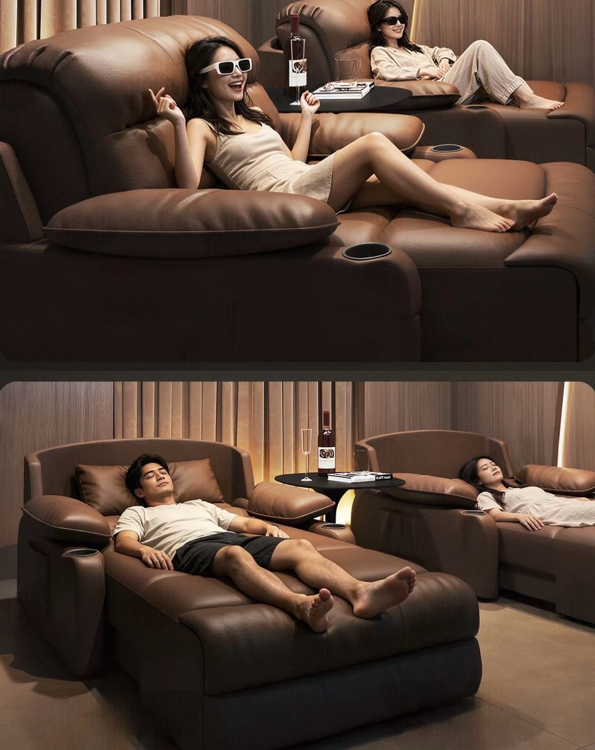 Home Atelier Powered Electric Sleeper Chair Bed Isabella Genuine Leather Electric Recliner Lounge Sofa Bed (Copy 2)
