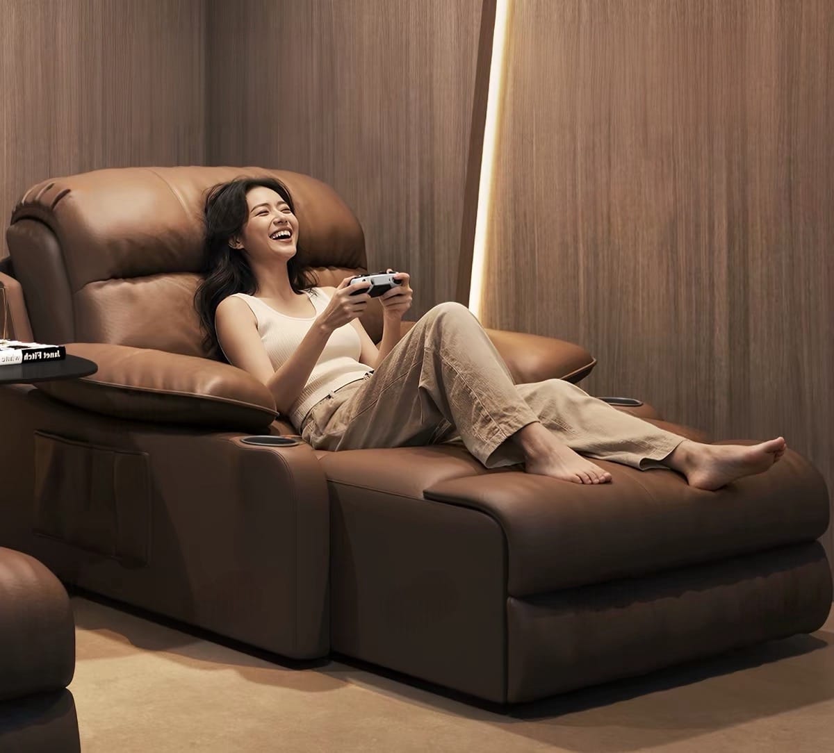 Home Atelier Powered Electric Sleeper Chair Bed Isabella Genuine Leather Electric Recliner Lounge Sofa Bed (Copy 2)