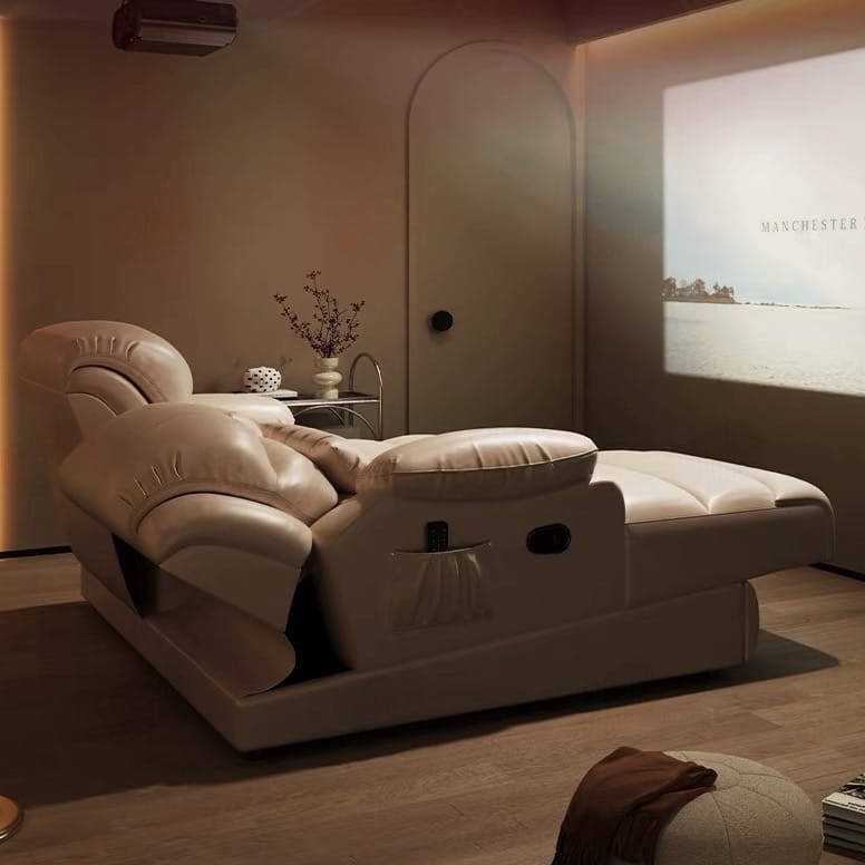 Home Atelier Powered Electric Sleeper Chair Bed Rodeo Genuine Leather Electric Recliner Lounge Sofa Bed