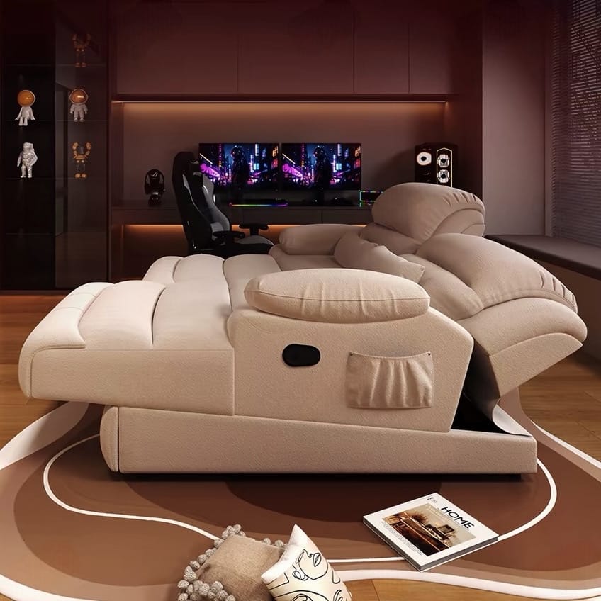 Home Atelier Powered Electric Sleeper Chair Bed Rodeo Genuine Leather Electric Recliner Lounge Sofa Bed