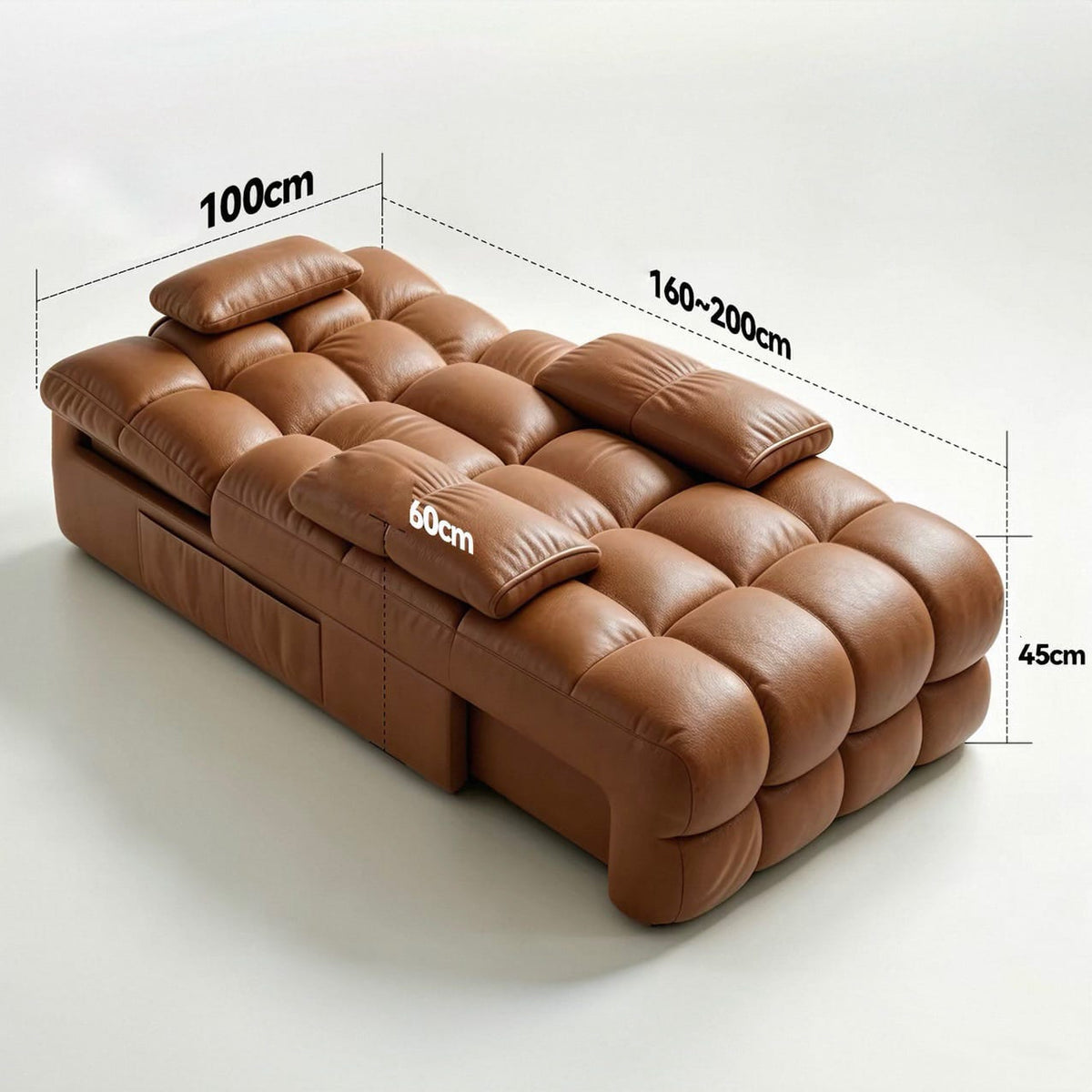 Home Atelier Powered Electric Sleeper Chair Bed Tango Genuine Leather Electric Recliner Lounge Sofa
