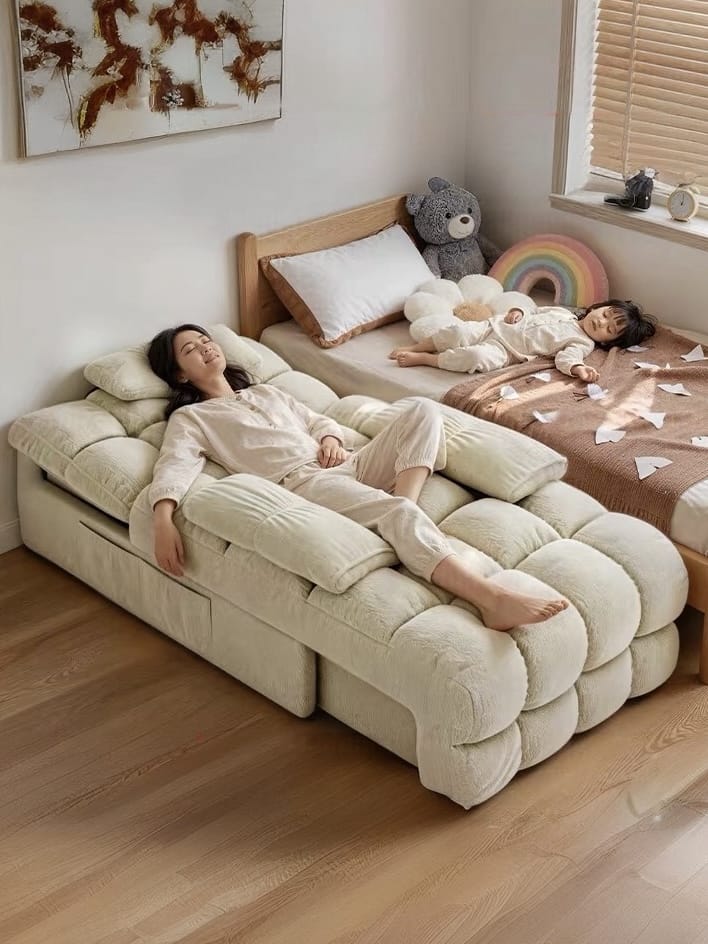 Home Atelier Powered Electric Sleeper Chair Bed Water/Stain Repellent and Scratch Resistant Suede Fabric / L200 x W100 x H90cm Tango Scratch Resistant Electric Recliner Lounge Sofa