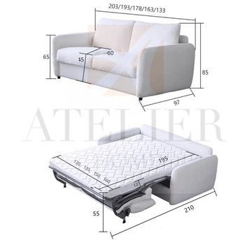 Home Atelier Queenston Foldable Sofa Bed with Mattress