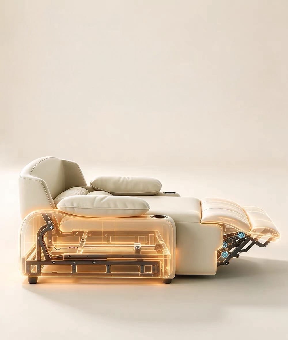 Home Atelier Radisson Genuine Leather Electric Recliner Lounge Sofa Bed(Copy)