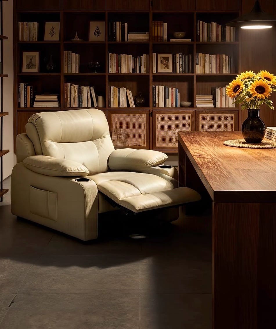 Home Atelier Radisson Genuine Leather Electric Recliner Lounge Sofa Bed(Copy)