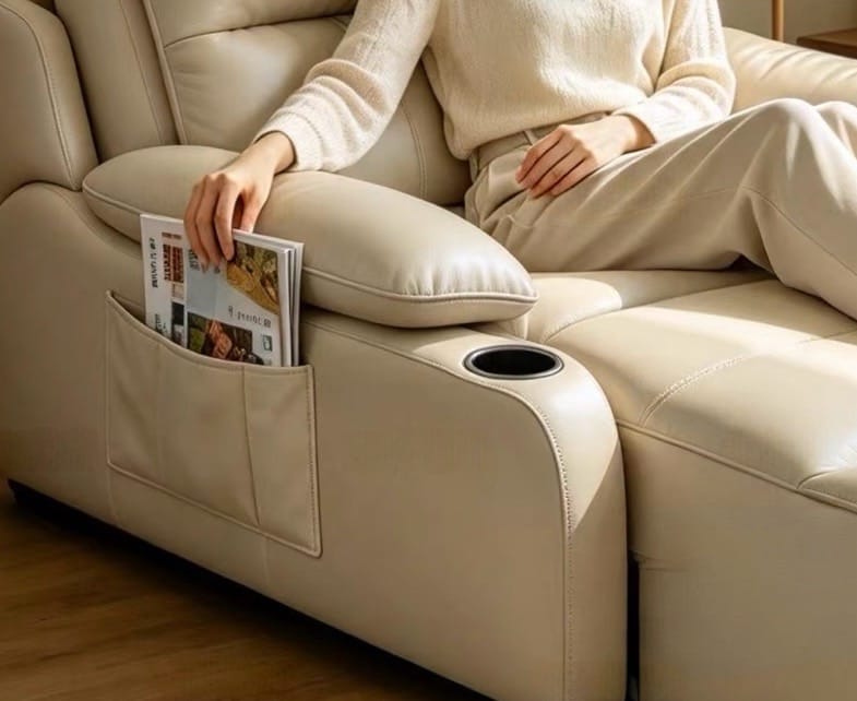 Home Atelier Radisson Genuine Leather Electric Recliner Lounge Sofa Bed(Copy)