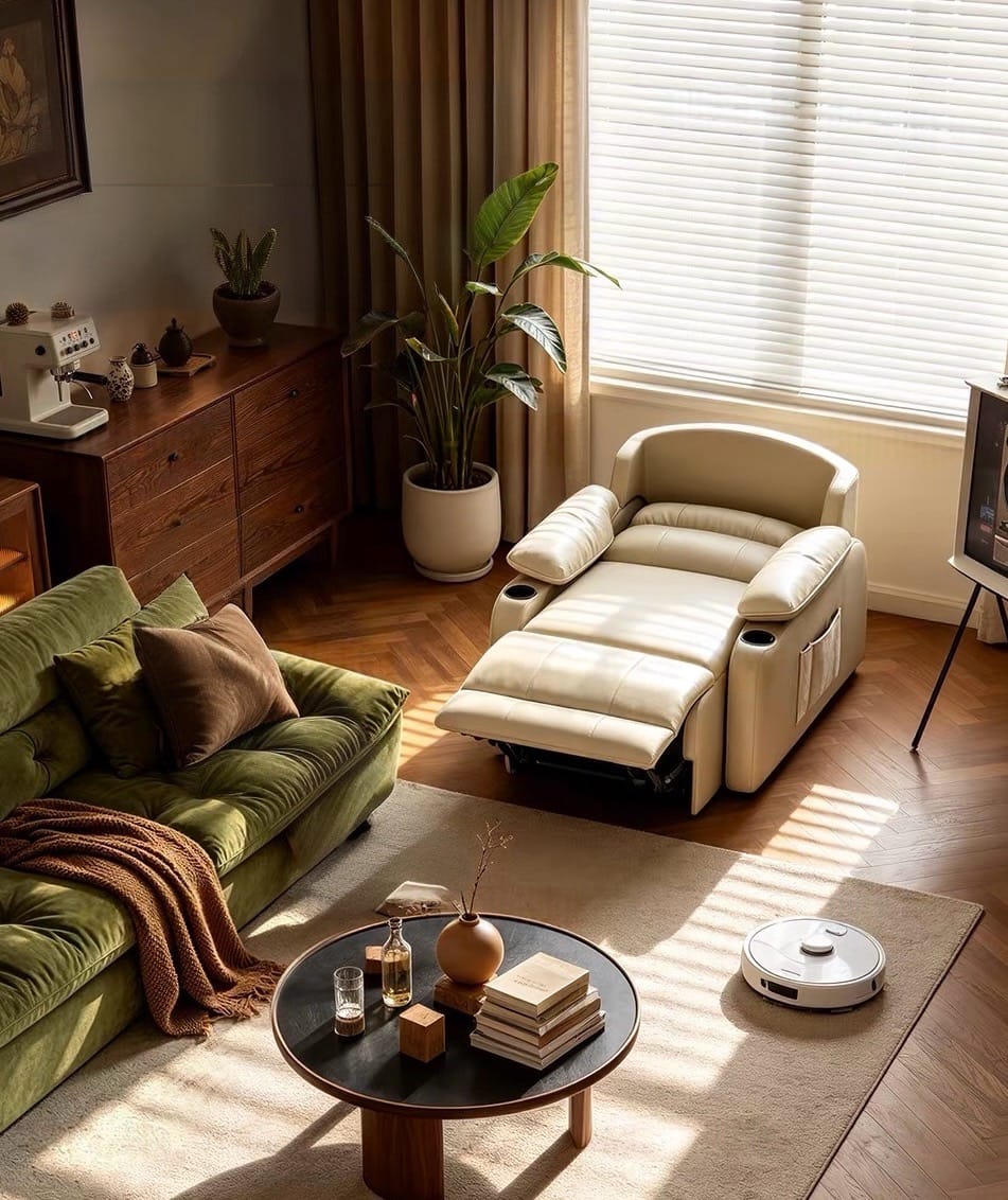 Home Atelier Radisson Genuine Leather Electric Recliner Lounge Sofa Bed(Copy)