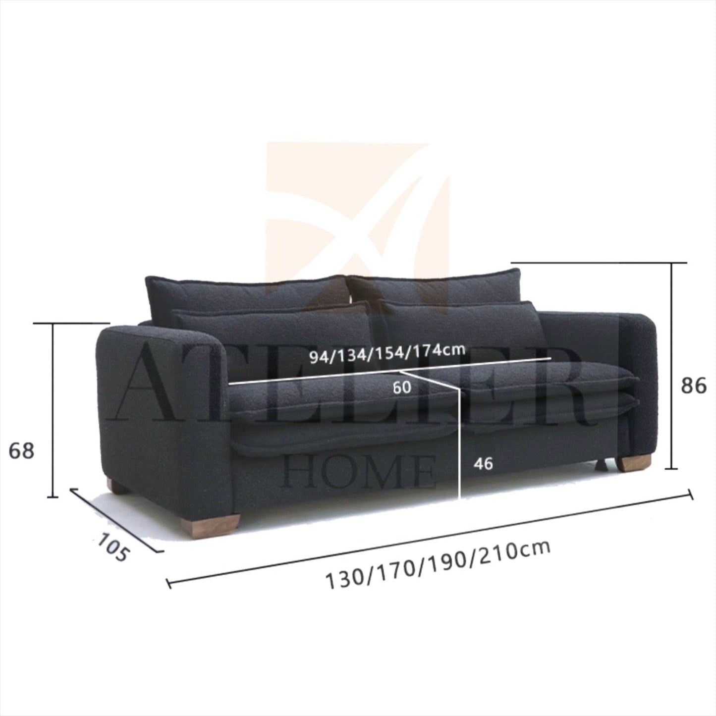 Home Atelier Rae Boucle Foldable Sofa Bed