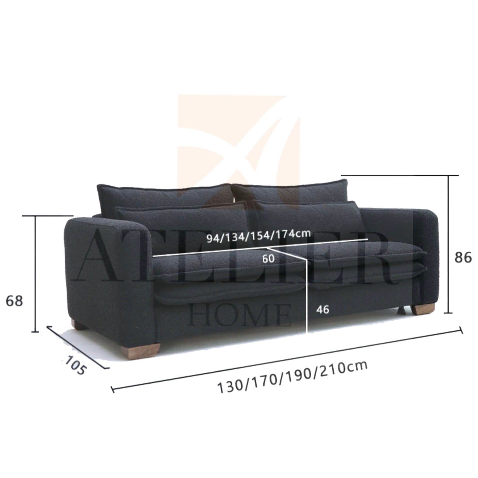 Home Atelier Rae Boucle Foldable Sofa Bed