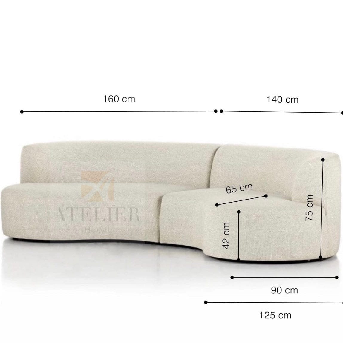 Home Atelier Raffaello Sectional Curve Sofa