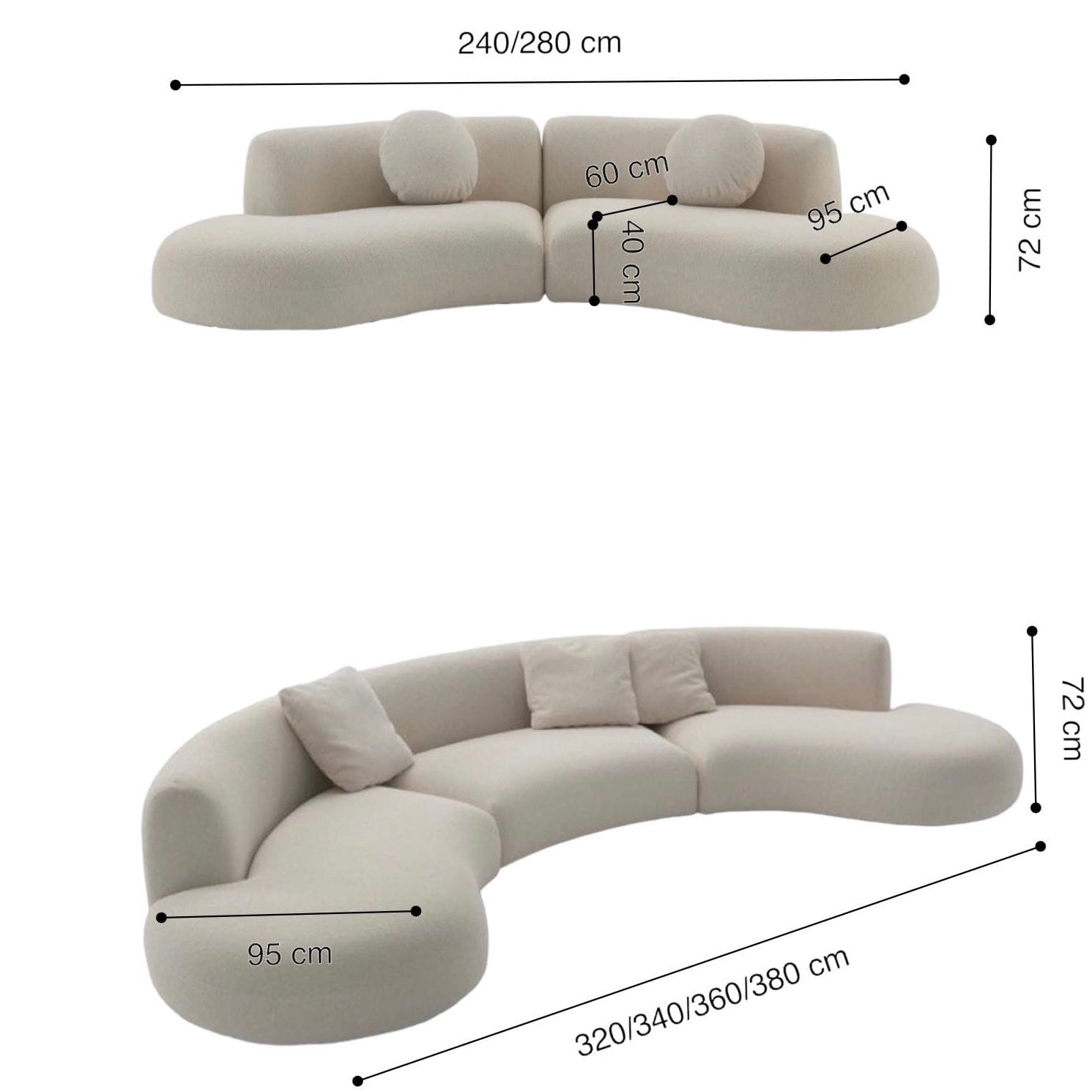 Home Atelier Regalia Boucle Curve Sofa