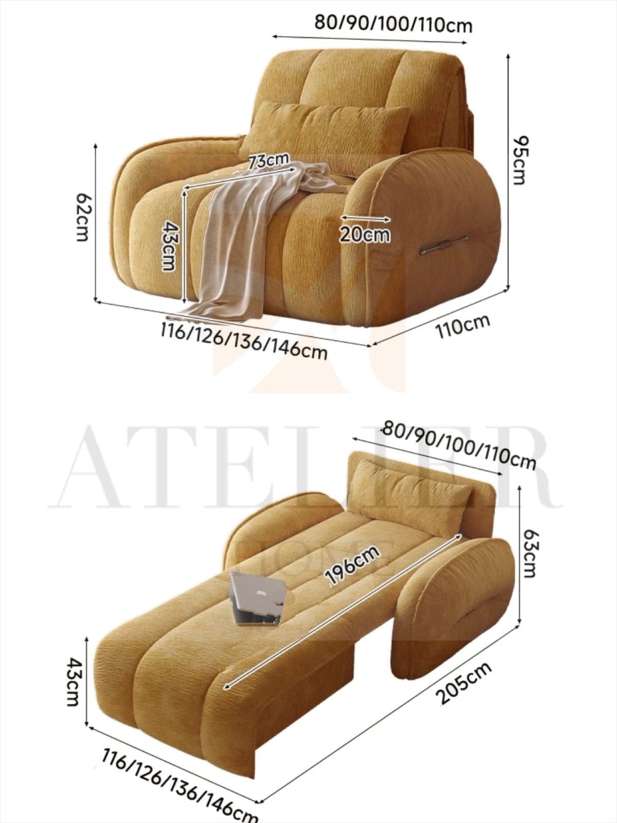 Home Atelier Reila Electric Extendable Sofa Bed