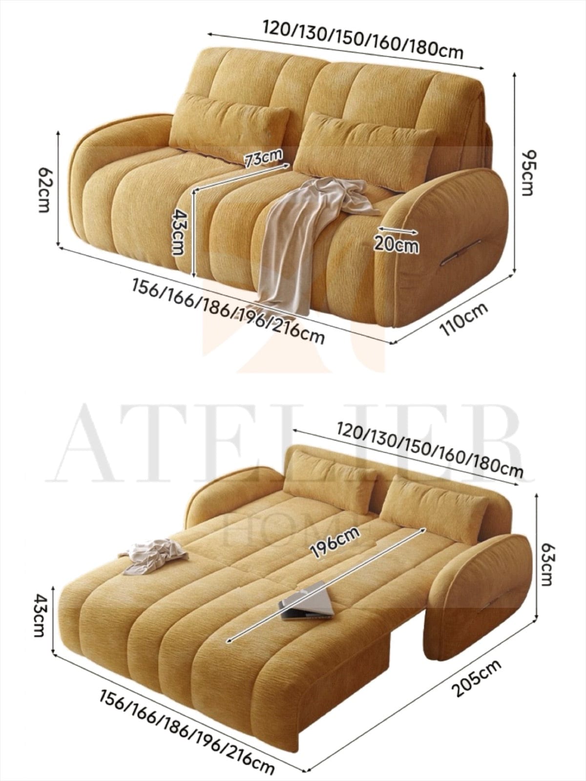 Home Atelier Reila Electric Extendable Sofa Bed