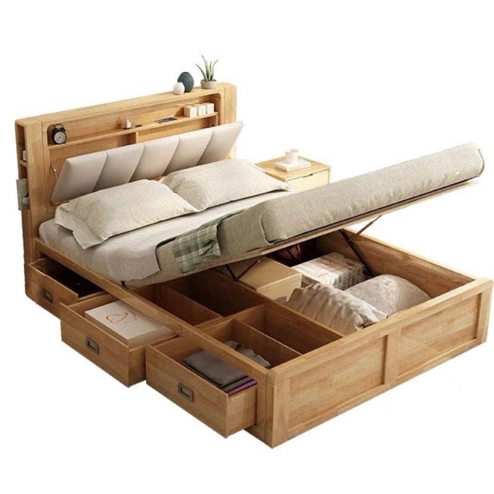 Home Atelier Renco Storage Wooden Bed Frame