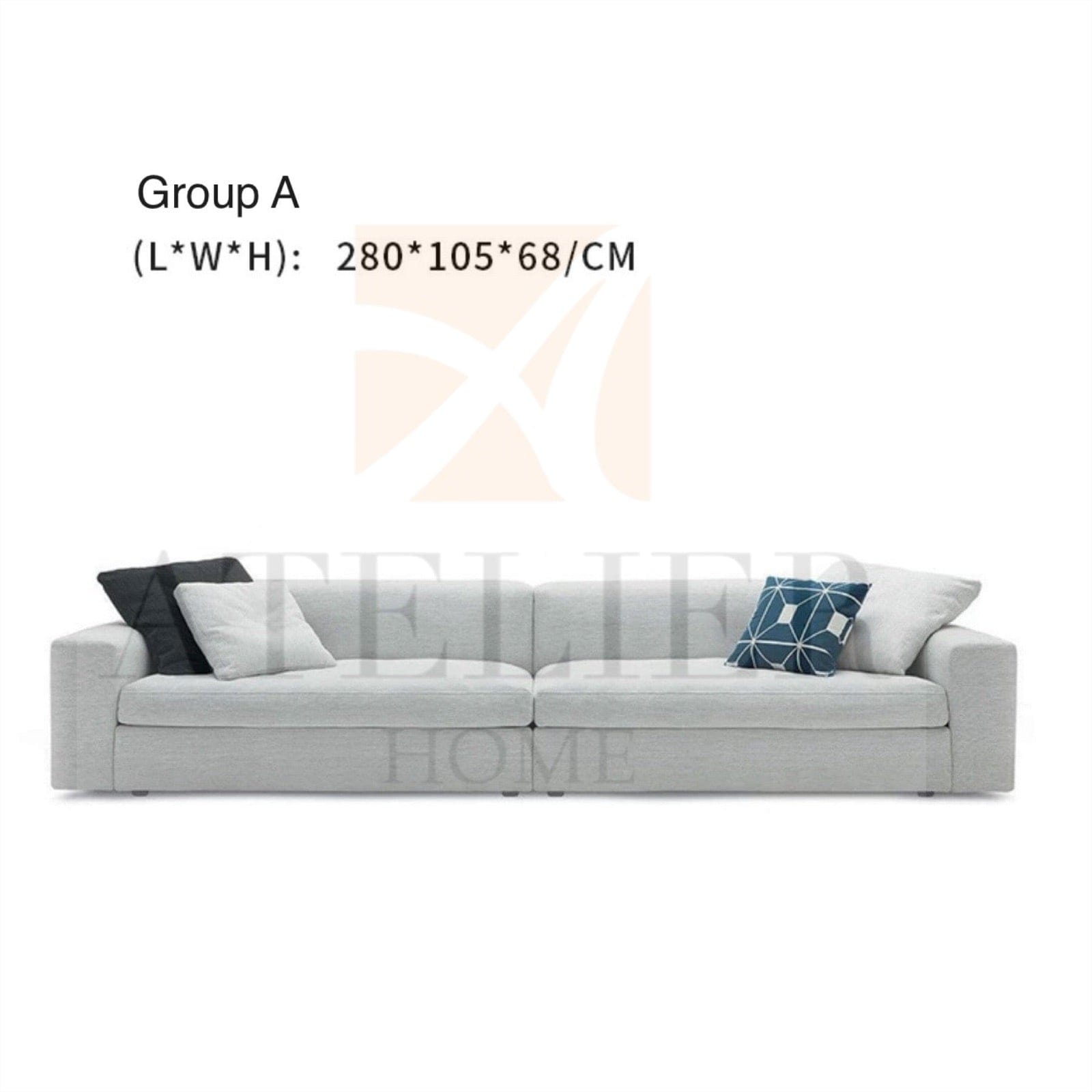 Home Atelier Rendy Scratch Resistant Suede Fabric Sofa