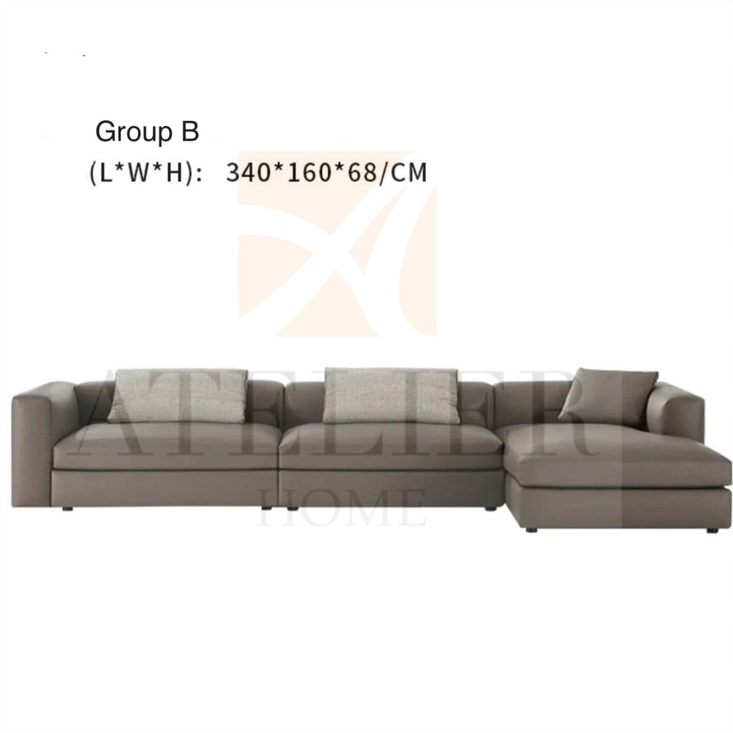 Home Atelier Rendy Scratch Resistant Suede Fabric Sofa