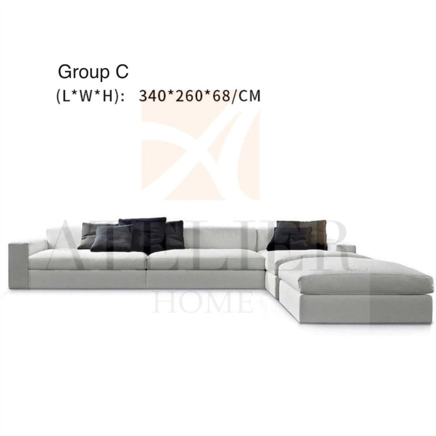 Home Atelier Rendy Scratch Resistant Suede Fabric Sofa